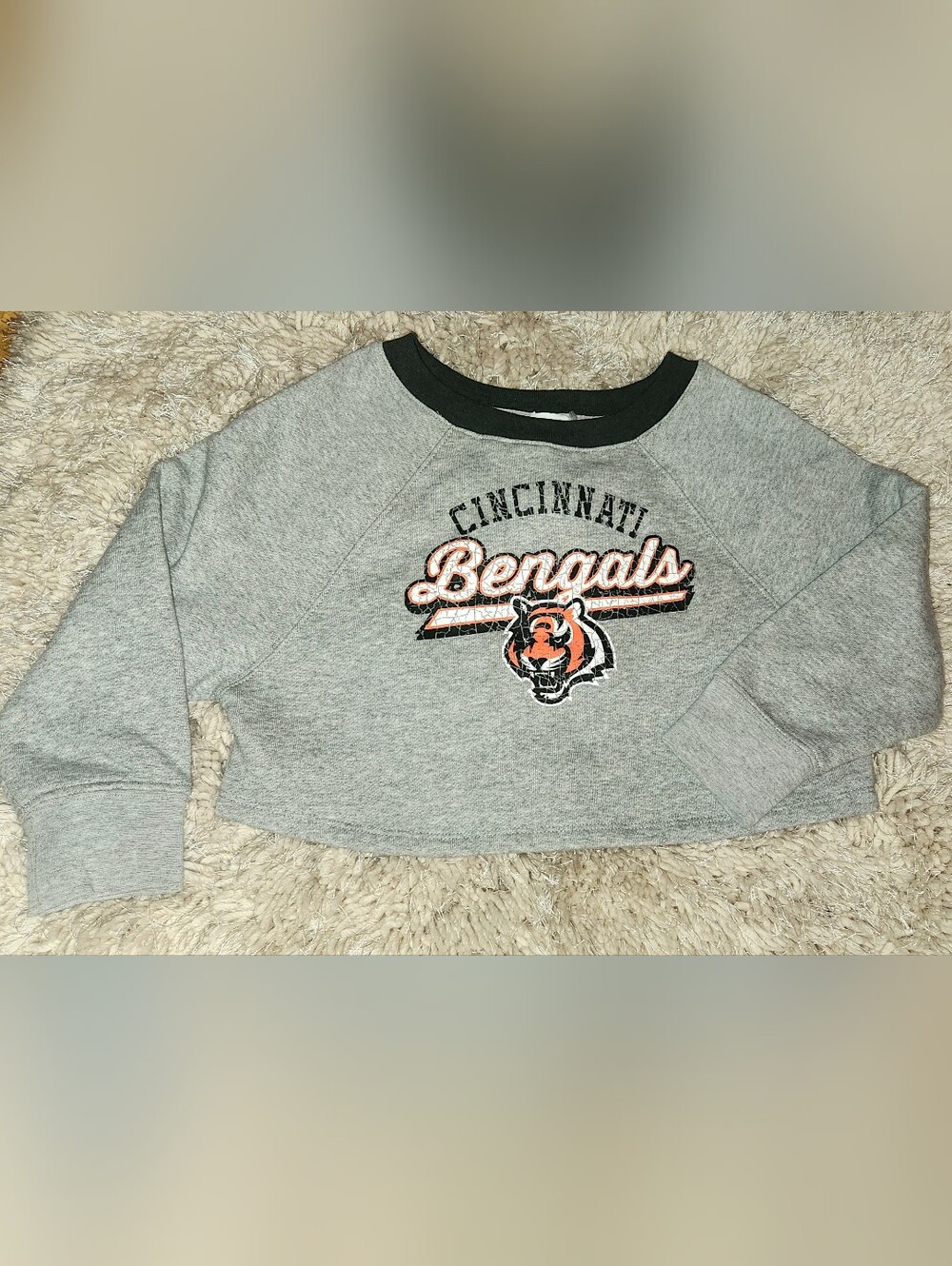 NEW - NFL Cincinnati Bengals Girls Cropped Fleece Oversize Sweatshirt (Size 4/5)